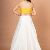 Yellow White Designer Lehenga Set Back