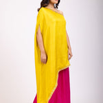 Yellow and Pink One Shoulder Cord Set - Anvi Couture