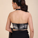 Black Embroidery Partywear Saree With Designer Blouse - Anvi Couture