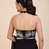 Black Embroidery Partywear Saree With Designer Blouse - Anvi Couture