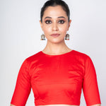  Maroon Boat Neck Blouse With Back Hook Closer-Anvi Couture-Image3
