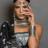 Black & Silver Katan Banarasi Silk 