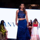 Blue Designer Gown with Stonework