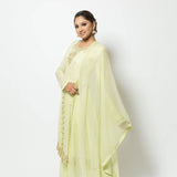 Light Green Embroidered Georgette Sharara Set