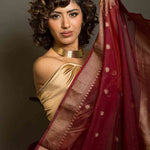 Maroon Organza Saree for a graceful and lightweight look at weddings and parties - Image 4