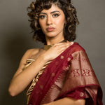 Maroon Organza Saree for a graceful and lightweight look at weddings and parties - Image 3