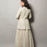 Grey Lehenga Set with Embroidered Jacket