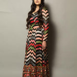 Georgette Multi-Color Designer Gown with Intricate Floral Embroidery - Anvi Couture