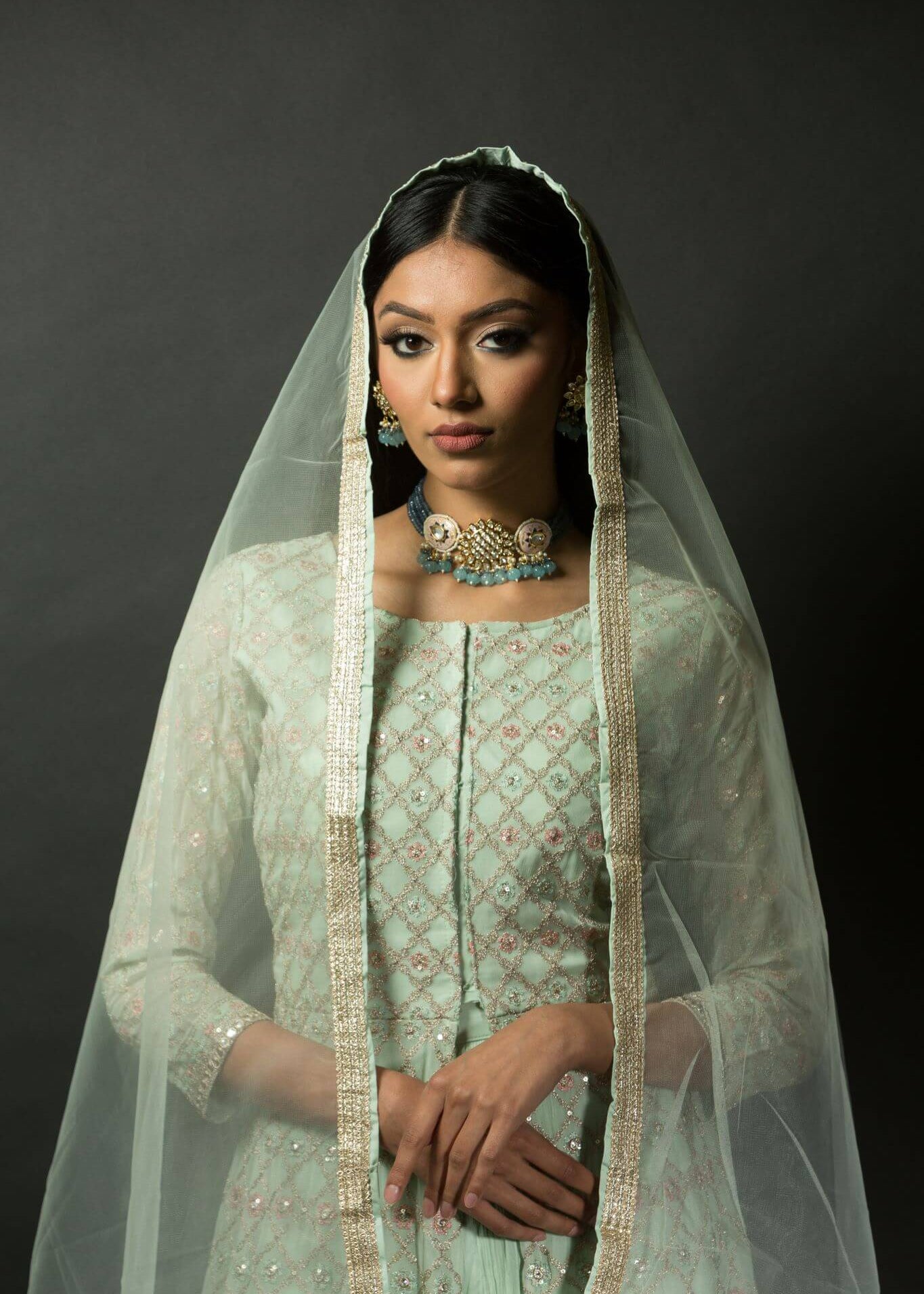 Sea Green Embroidered Kurti with Long Straight Pants - Anvi Couture Image 4