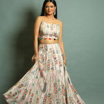 White Georgette Sequin Embroidered Lehenga