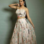 White Georgette Sequin Embroidered Lehenga
