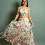 White Georgette Sequin Embroidered Lehenga